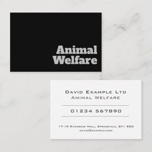 はっきりした動物福祉澄んデザイン 名刺 (正面/裏面)