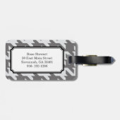 はっきりした千鳥格子のモダン灰色 ラゲッジタグ (裏面横)