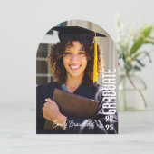 はっきりした卒業アーチフォト卒業会 招待状 (スタンド正面)