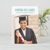 はっきりした卒業カラフルの発表 招待状 (スタンド正面)