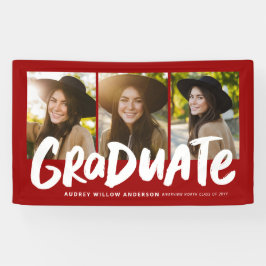 はっきりした卒業モダン3写真赤い卒業ba 横断幕