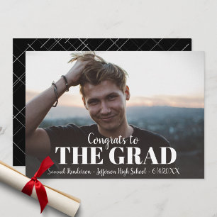 はっきりした卒業写真モダン卒業パーティー招待状 招待状