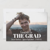 はっきりした卒業写真モダン卒業パーティー招待状 招待状 (正面)