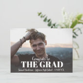 はっきりした卒業写真モダン卒業パーティー招待状 招待状 (スタンド正面)