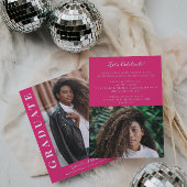 はっきりした卒業写真モダン発表 招待状