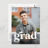 はっきりした卒業式の縦型写真卒業招待状 ポストカード (正面/裏面)