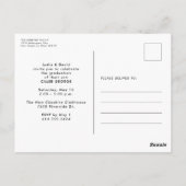 はっきりした卒業式の縦型写真卒業招待状 ポストカード (裏面)