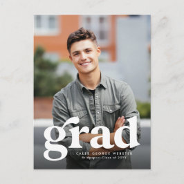 はっきりした卒業式の縦型写真卒業招待状 ポストカード