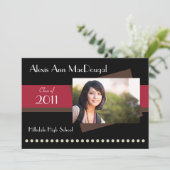 はっきりした卒業発表（赤） 招待状 (スタンド正面)