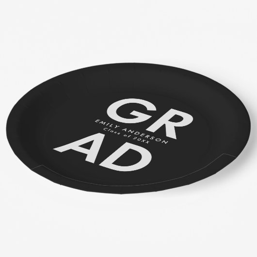 はっきりした卒業 ペーパープレート (アングル)