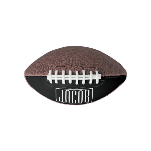 はっきりした及びモダン黒のあなたの名前または単語|の白 アメリカンフットボール (正面)