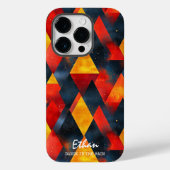 はっきりした名前をカスタムするとフレーズを使用した幾何学的な炎 Case-Mate iPhoneケース (裏面)