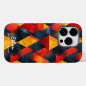 はっきりした名前をカスタムするとフレーズを使用した幾何学的な炎 Case-Mate iPhoneケース (裏面 (横))