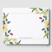 はっきりした夏の花は赤と白のフローラ縁ど ゲストブック (裏面)