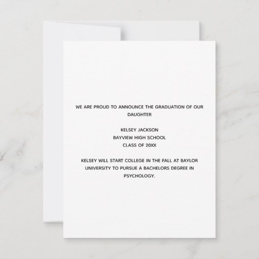 はっきりした大学院フォトスクリプモダントのオーバーレイ 案内状 (裏面)