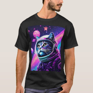 はっきりした宇宙キャットアドベンチャー – レトロVaporwave銀河系 Tシャツ