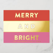 はっきりした実在モダンメリー金ゴールドストライプは明るく 箔シーズンカード (正面)