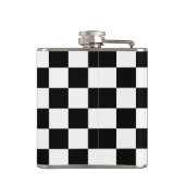 はっきりした市松模様に白黒 フラスク (裏面)