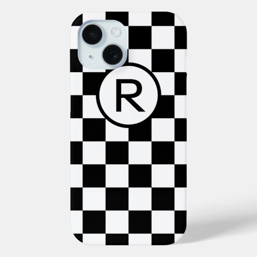 はっきりした市松模様に白黒 Case-Mate iPhoneケース (裏面)