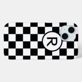 はっきりした市松模様に白黒 Case-Mate iPhoneケース (裏面 (横))