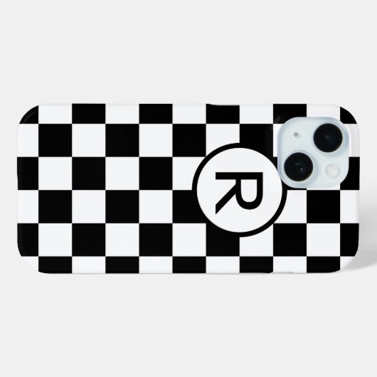 はっきりした市松模様に白黒 Case-Mate iPhoneケース (裏面 (横))