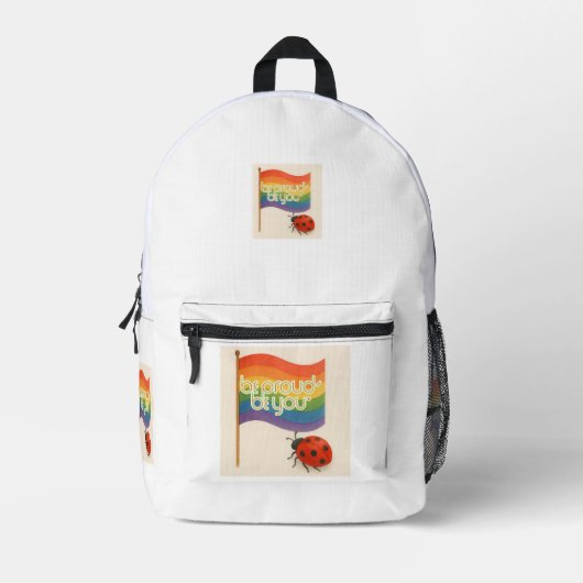 はっきりした式LGBTQおよびプライド プリントバックパック (正面)