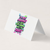 はっきりした引用文おもしろいネオングラフィティデザイン 名刺 (裏面)