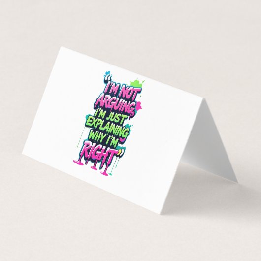 はっきりした引用文おもしろいネオングラフィティデザイン 名刺 (正面)