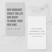 はっきりした引用文グレーのテクスチャ 名刺 (正面/裏面)