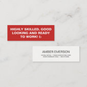 はっきりした引用文 スキニー名刺 (正面/裏面)