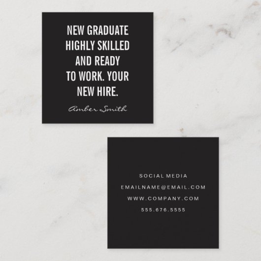 はっきりした引用文 スクエア名刺 (正面/裏面)