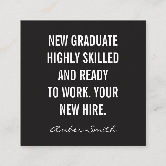 はっきりした引用文 スクエア名刺 (正面)