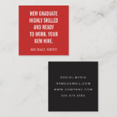 はっきりした引用文 スクエア名刺 (正面/裏面)