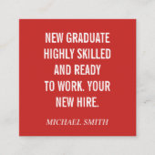 はっきりした引用文 スクエア名刺 (正面)