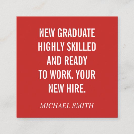 はっきりした引用文 スクエア名刺 (正面)