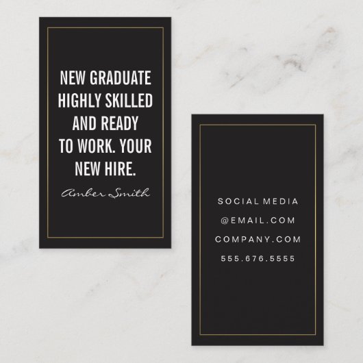 はっきりした引用文 名刺 (正面/裏面)