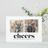 はっきりした応援2枚のフォト年賀状 シーズンカード (スタンド正面)