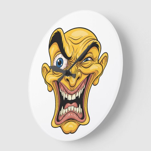 はっきりした怒顔時計 – ユニーク漫画 ラージ壁時計 (傾斜)