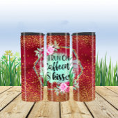 はっきりした感動的引用文付フローラデザイン タンブラー