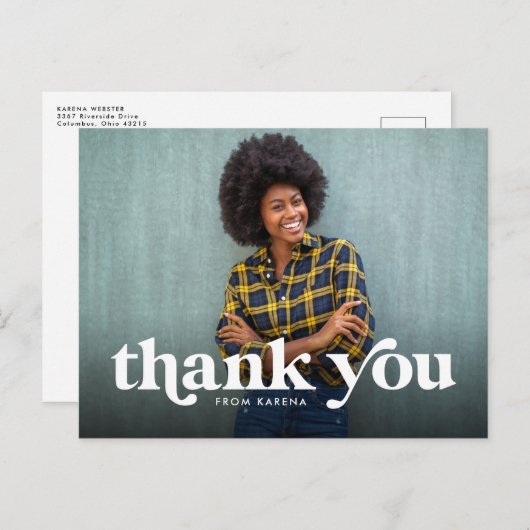 はっきりした感謝してい君のシンプル写真 ポストカード (正面/裏面)