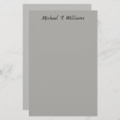 はっきりした手書きクラシカルグレーエレガントミニマル 便箋 (正面/裏面)