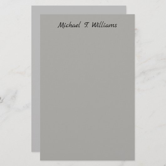 はっきりした手書きクラシカルグレーエレガントミニマル 便箋 (正面/裏面)