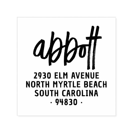 はっきりした手書きモダンファミリ名差出人住所 セルフインキングスタンプ (デザイン)