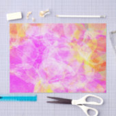 はっきりした折色ピンクと黄色抽象芸術 薄葉紙 (クラフト)