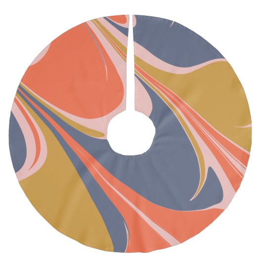 はっきりした抽象デザイン ブラッシュドポリエステルツリースカート (正面)