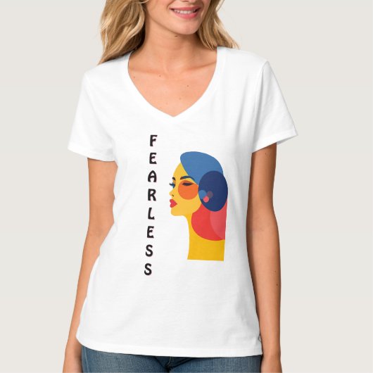 はっきりした抽象芸術の女性プロファイル Tシャツ (正面)