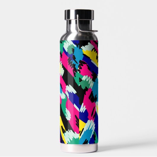 はっきりした抽象芸術アートの原色 ウォーターボトル (左面)