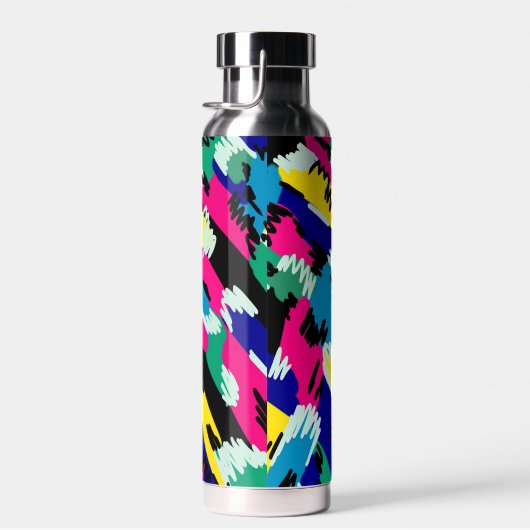 はっきりした抽象芸術アートの原色 ウォーターボトル (右面)