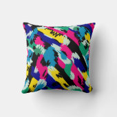 はっきりした抽象芸術アートの原色 クッション (裏面)