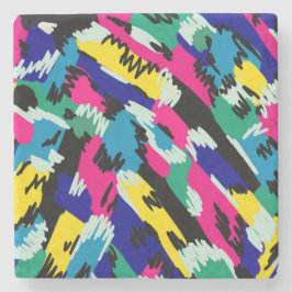 はっきりした抽象芸術アートの原色 ストーンコースター